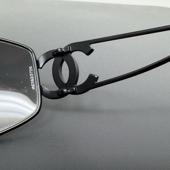 CHANEL Sunglasses Shield Sun Visor Rhinestone CoCo Mark Black 4073-s Gradient - Picture 14 of 15